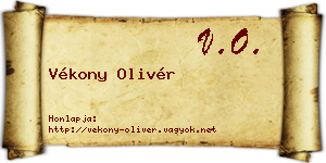 Vékony Olivér névjegykártya